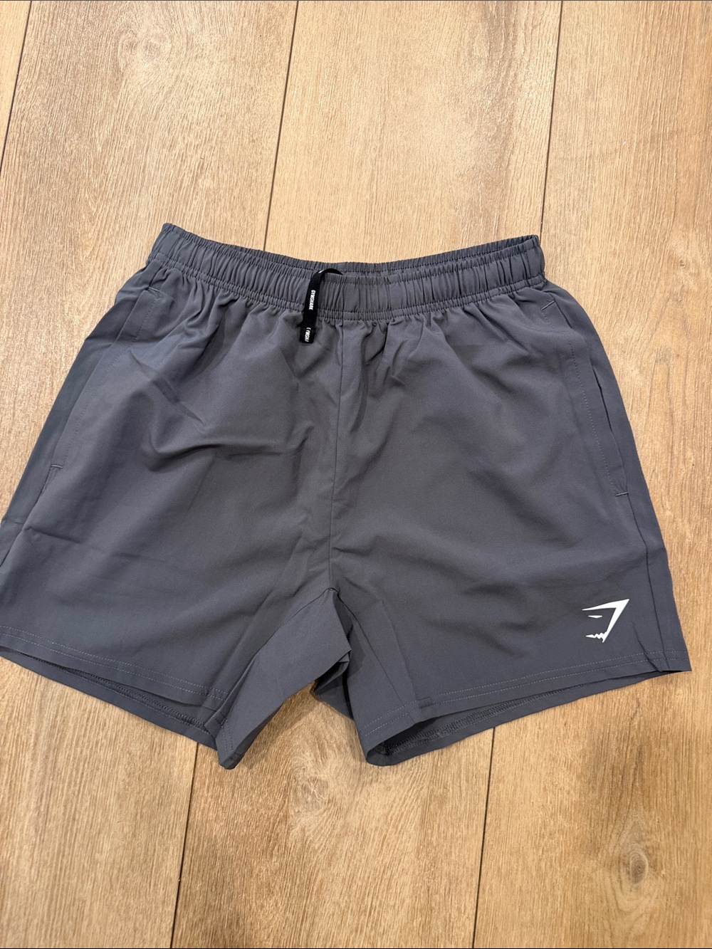 Gymshark Men’s Dark Gray Training Shorts with White Logo